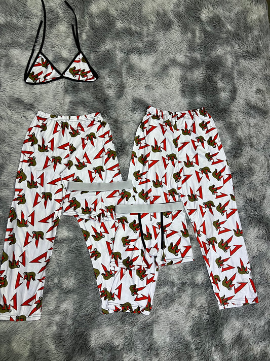 CT white and red 5 pcs pajama duo