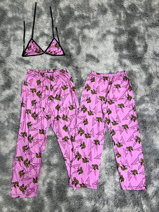 CT pink plush pajama duo