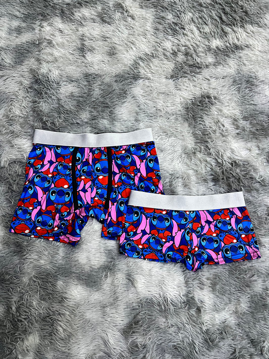 Stich love couples matching underwear boxer and boxer MIXED SIZES