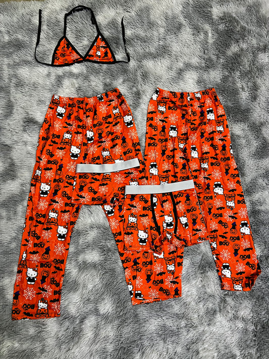 Hello kitty Halloween orange background 5 pz pajama
