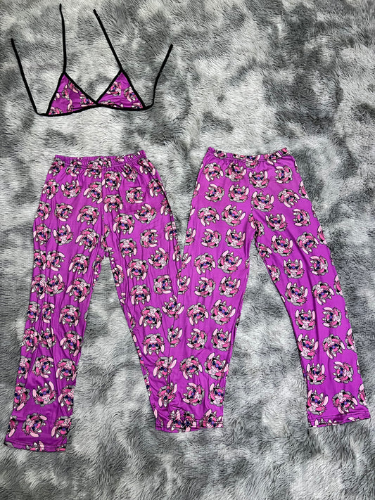 Stich pink pajama duo