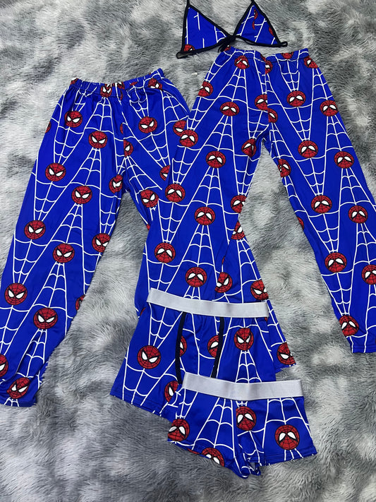 Spiderman spiderweb blue background 5 pcs pajama duo