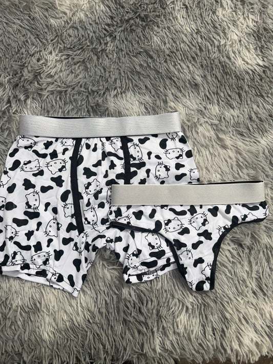 Hello Kitty Cow White Duo With Thong