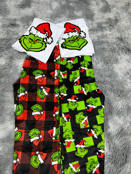 Grinch Matching plush pjs with T-shirt Christmas
