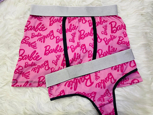 Barbie pink matching couples underwear - Fundies