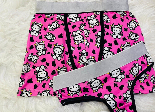 Kitty cow matching couples underwear - Fundies
