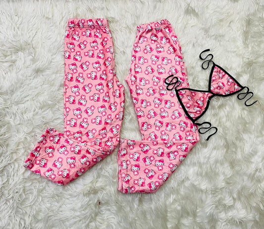 Kitty pink plush pijama duo - Fundies
