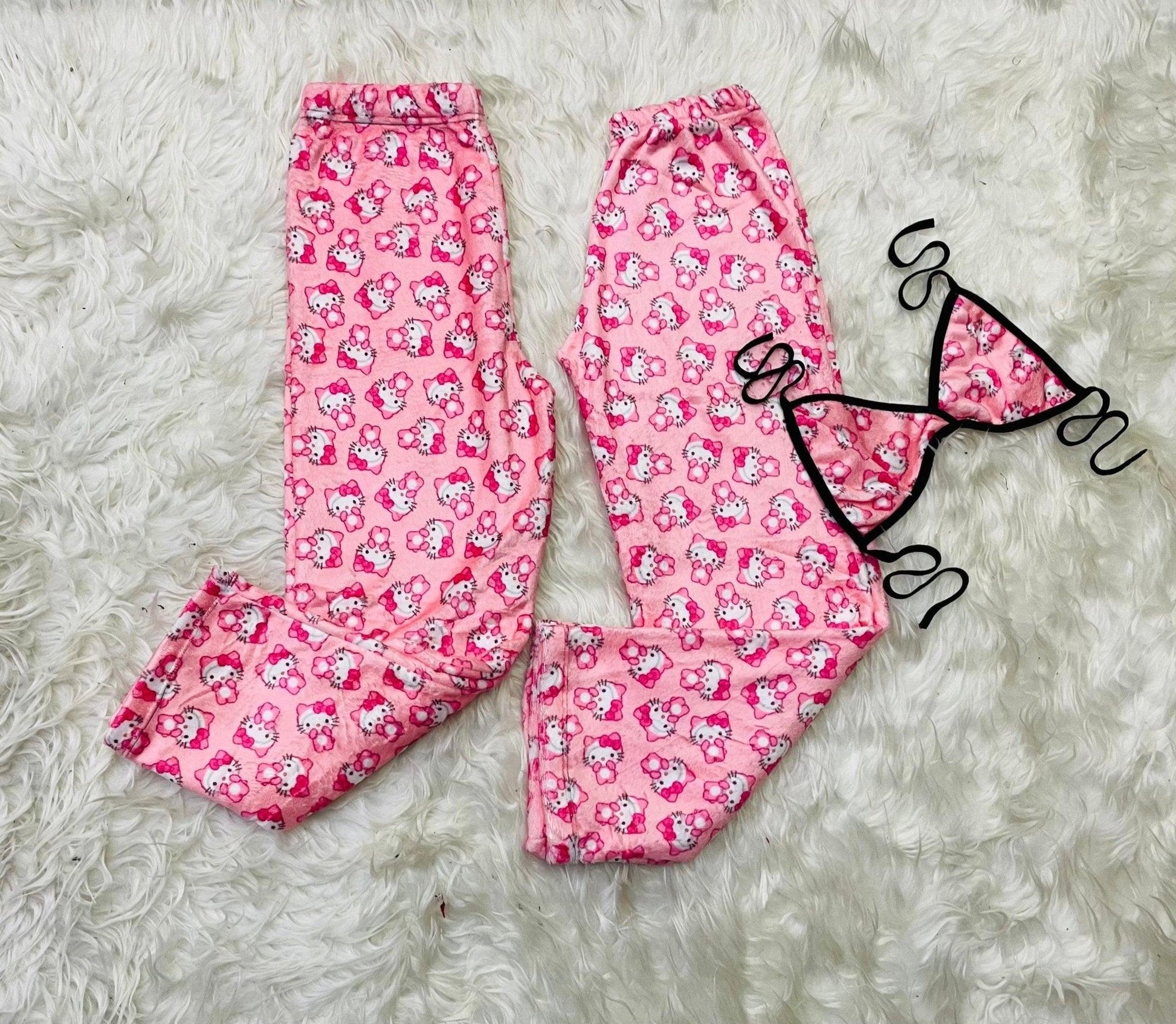 Kitty Pink Matching Plushie PJs - Fundies