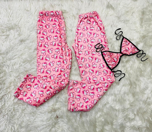 Kitty Pink Matching Plushie PJs - Fundies