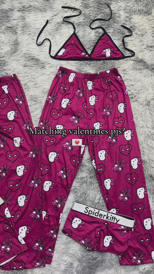 Spiderkitty purple 5 pcs pajama duo