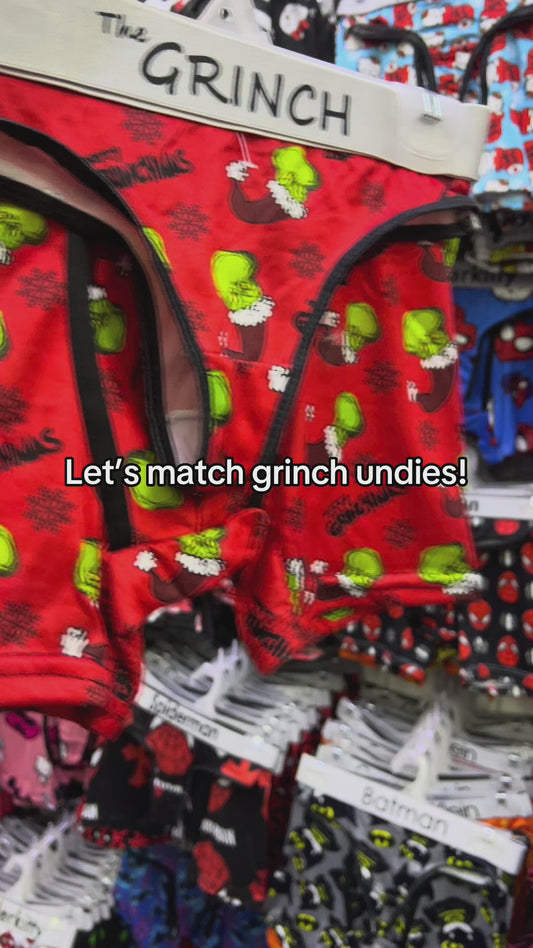 Grinch red matching couples underwear christmas