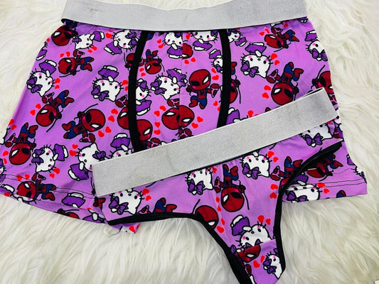 Spider man kitty purple couples matching underwear - Fundies